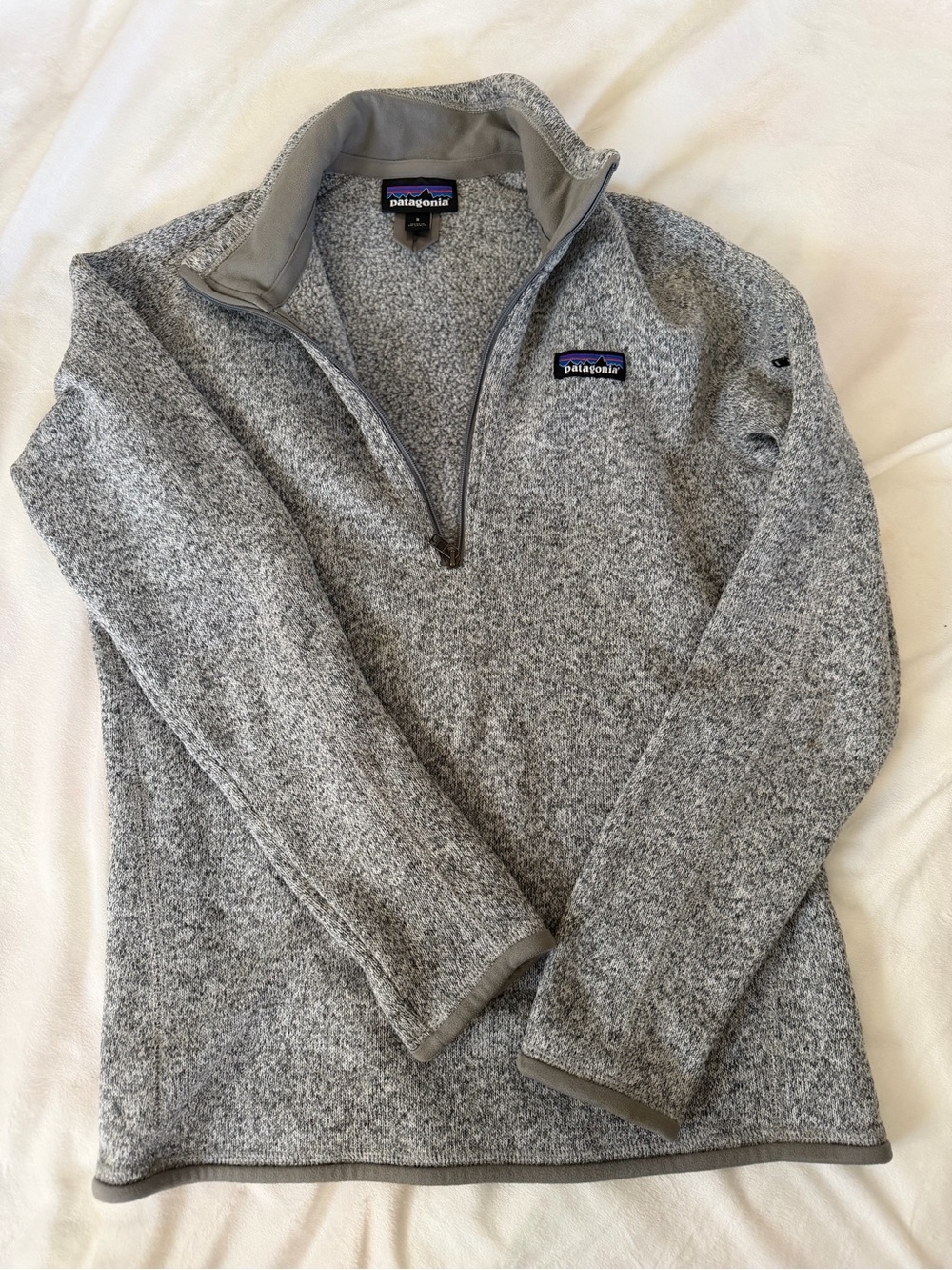 Patagonia Men’s Gray Heather Zip-Neck Fleece Pullover